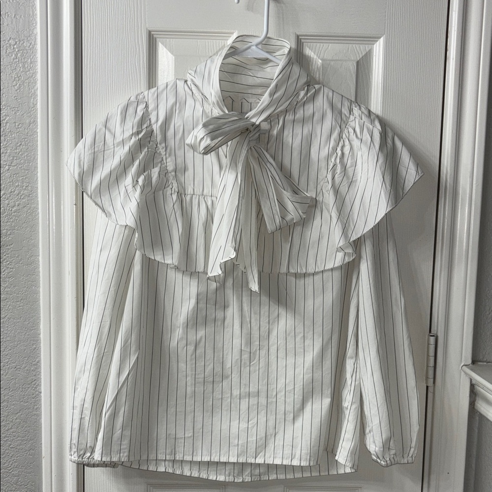 Thomas Mason for J. Crew Ruffle Bow Shirt
